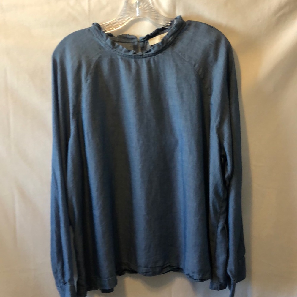 Loft blue long sleeve blouse  100% cotton